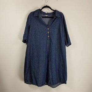 Kings Road 3/4 sleeve Jean dress 2X blue